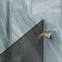 Шторка на ванну Maybahglass MGV-649-3 40 см, профиль золото, стекло графит матовое