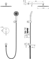 Душевой комплект Wonzon & Woghand WW-88939017-MB С ВНУТРЕННЕЙ ЧАСТЬЮ, матовый черный