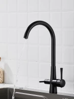 Смеситель для кухни с подключением фильтра Shevanik S428H, черный