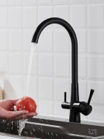 Смеситель для кухни с подключением фильтра Shevanik S428H, черный