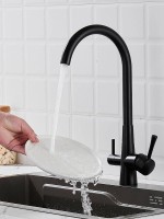 Смеситель для кухни с подключением фильтра Shevanik S428H, черный Смеситель для кухни с подключением фильтра Shevanik S428H, черный