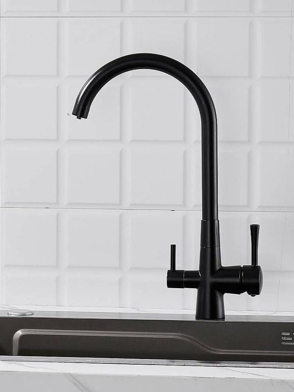 Смеситель для кухни с подключением фильтра Shevanik S428H, черный