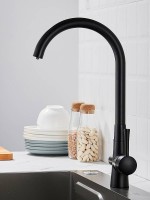 Смеситель для кухни с подключением фильтра Shevanik S428H, черный Смеситель для кухни с подключением фильтра Shevanik S428H, черный