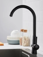 Смеситель для кухни с подключением фильтра Shevanik S428H, черный