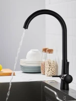 Смеситель для кухни с подключением фильтра Shevanik S428H, черный