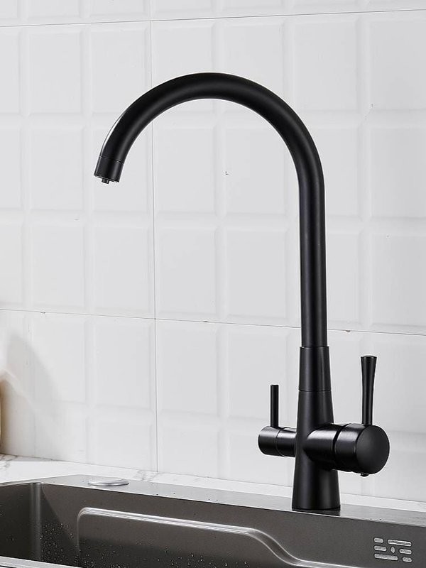 Смеситель для кухни с подключением фильтра Shevanik S428H, черный