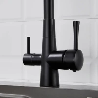 Смеситель для кухни с подключением фильтра Shevanik S428H, черный