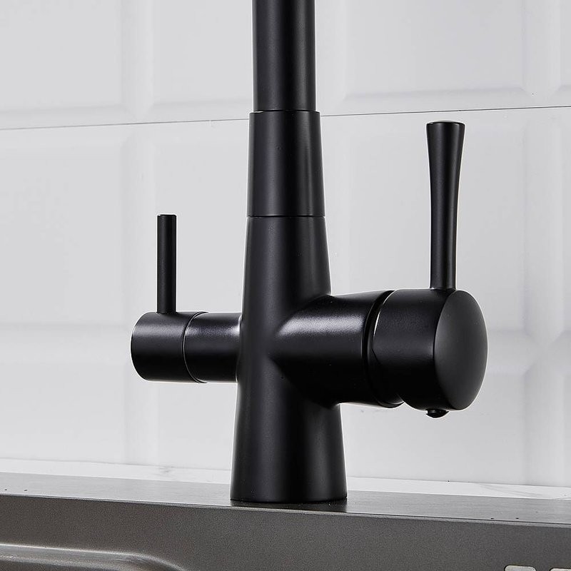 Смеситель для кухни с подключением фильтра Shevanik S428H, черный