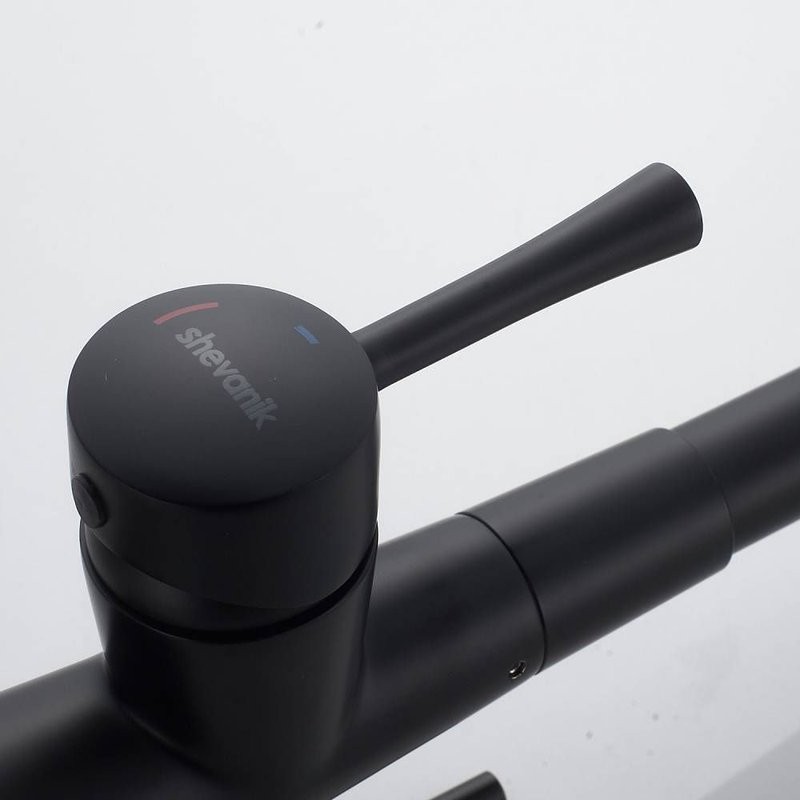 Смеситель для кухни с подключением фильтра Shevanik S428H, черный