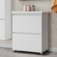 Тумба с раковиной Belux Киото Н 60 напольная, 2 ящика, белая