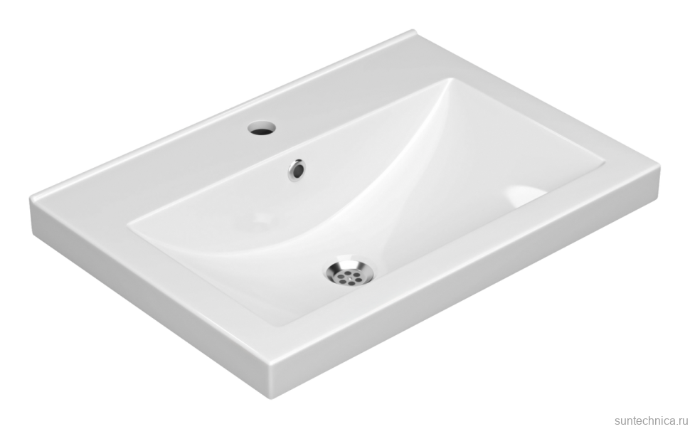 Тумба с раковиной Belux Киото Н 60 напольная, 2 ящика, белая