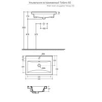 Тумба с раковиной Belux Киото Н 60 напольная, 2 ящика, белая