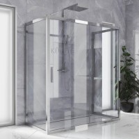 Душевой уголок Kubele DE019 R2U-CLN-CH 120х100 см, профиль хром