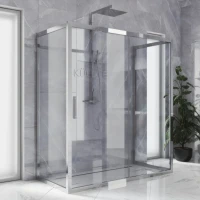 Душевой уголок Kubele DE019 R2U-CLN-CH 120х100 см, профиль хром