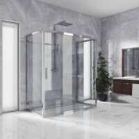 Душевой уголок Kubele DE019 R2U-CLN-CH 120х100 см, профиль хром