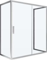 Душевой уголок Kubele DE019 R2U-CLN-CH 120х100 см, профиль хром