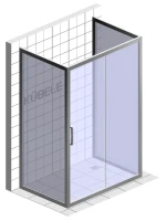 Душевой уголок Kubele DE019 R2U-CLN-CH 120х100 см, профиль хром