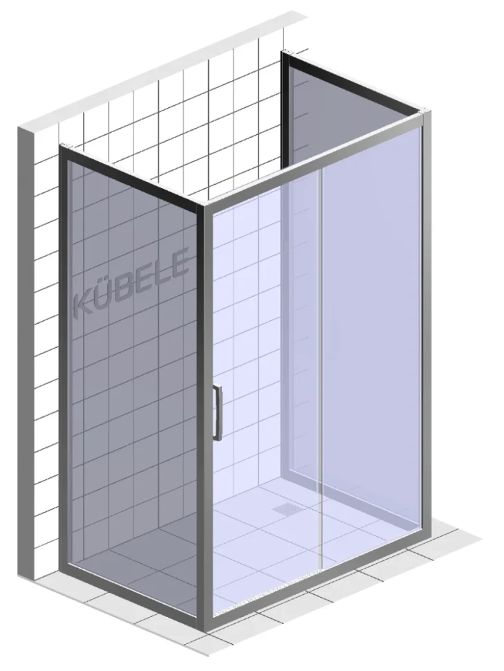 Душевой уголок Kubele DE019 R2U-CLN-CH 120х100 см, профиль хром