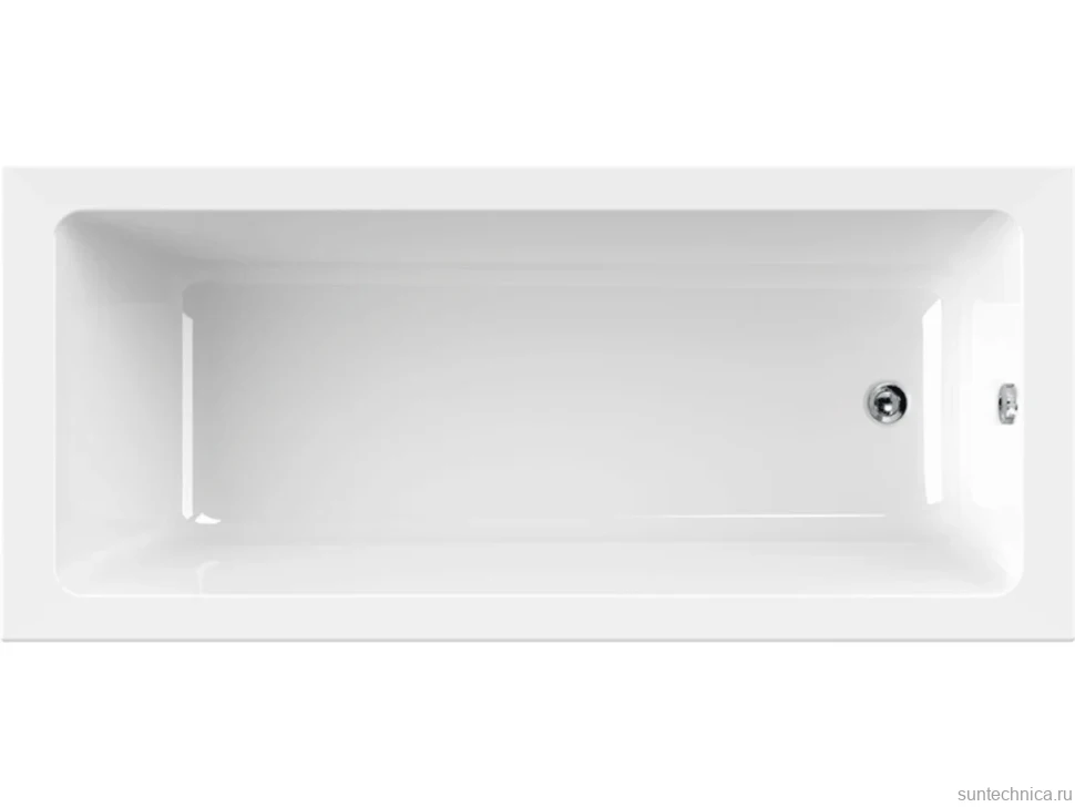 Акриловая ванна Cezares Plane Solo Mini 170x80 см, пристенная, белая, с каркасом