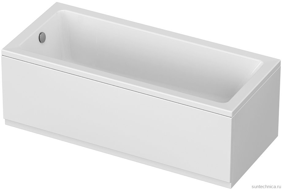 Акриловая ванна Cezares Plane Solo Mini 170x80 см, пристенная, белая, с каркасом
