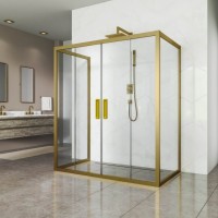 Душевой уголок Kubele DE019 R4U-CLN-BR 140х90 см, профиль бронза