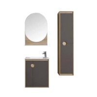 Шкаф-пенал для ванной AQUATON Анси 35 шоколад