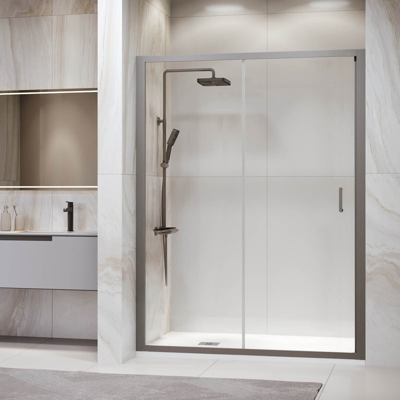 Душевая дверь в нишу RGW Passage PA-14 Gr 150 см, профиль серый, стекло прозрачное