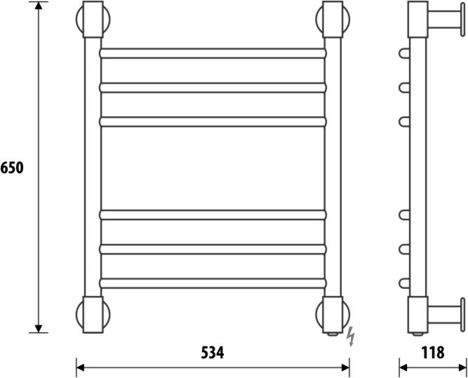 Полотенцесушитель электрический Energy Ergo2 65x50