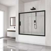 Шторка на ванну Kubele DE019 P2-CLN-BLMT 150х150 см, профиль матовый черный