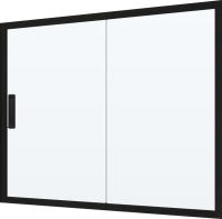 Шторка на ванну Kubele DE019 P2-CLN-BLMT 150х150 см, профиль матовый черный