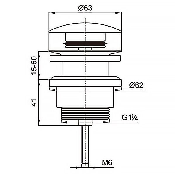 Донный клапан для раковины AZARIO 00085930 универсальный, белый