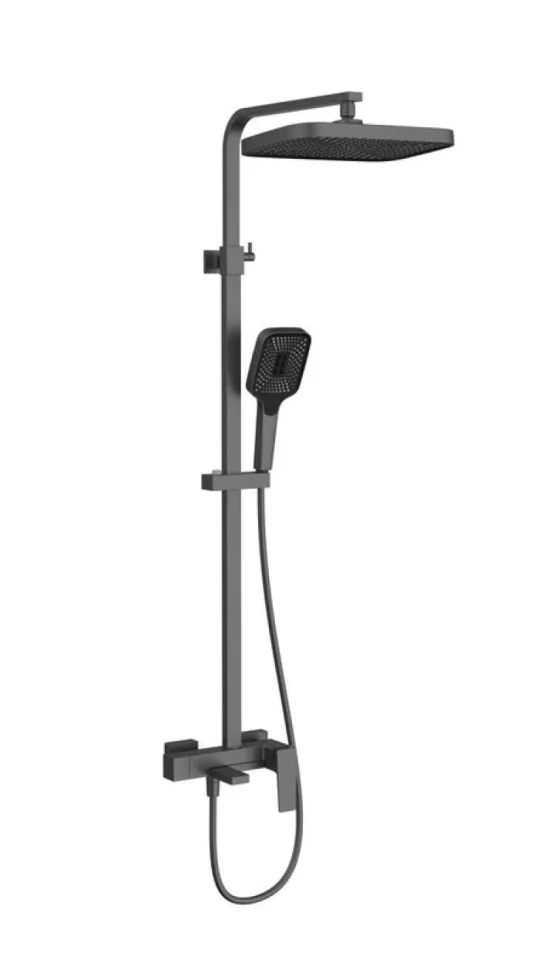 Душевая стойка Vincea Cube VSFS-4C12GM вороненая сталь
