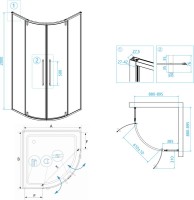 Душевой уголок RGW Stilvoll SV-53 90x90x200 профиль хром