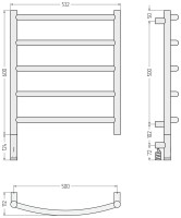 Полотенцесушитель электрический Сунержа Галант 3.1 071-6000-6050 70x55 см, подключение слева, сатин, лесенка