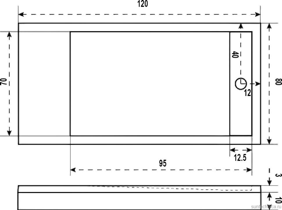 Поддон для душа Good Door Stella 120x80 с сифоном