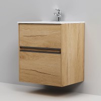 Тумба с раковиной AM.PM Sense 60 подвесная, 2 ящика, светлое дерево