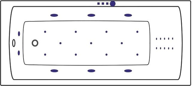 Акриловая ванна Excellent Aquaria Ultra Nano 140x70 см, встраиваемая, с гидромассажем, белая, с каркасом, со сливом-переливом