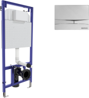 Система инсталляции для унитазов Berges Novum 040253 с кнопкой смыва, хром глянец