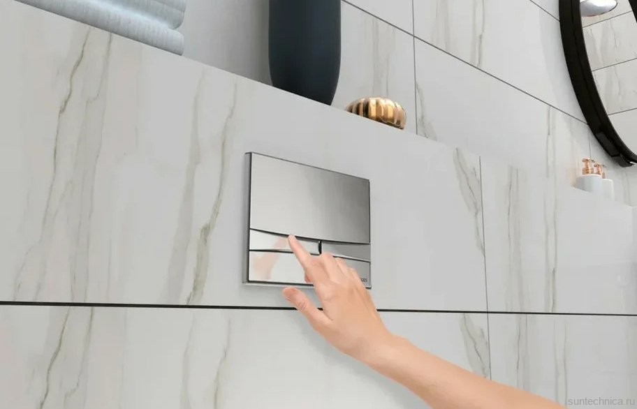 Система инсталляции для унитазов Berges Novum 040253 с кнопкой смыва, хром глянец