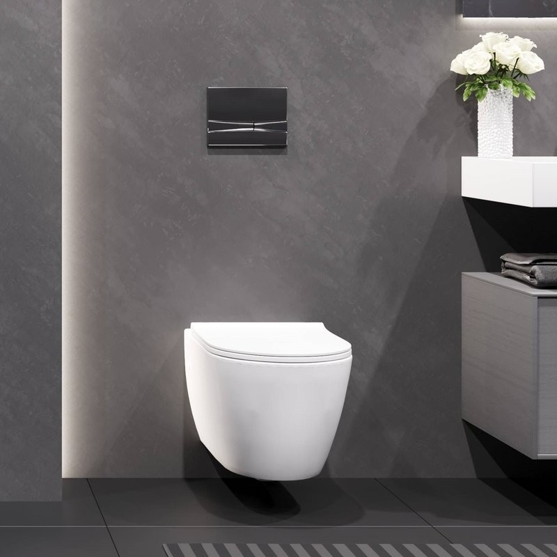 Система инсталляции для унитазов Berges Novum 040253 с кнопкой смыва, хром глянец