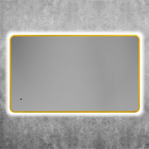 Зеркало Art&Max Siena S 60х100 золото, с LED-подсветкой, 6000К