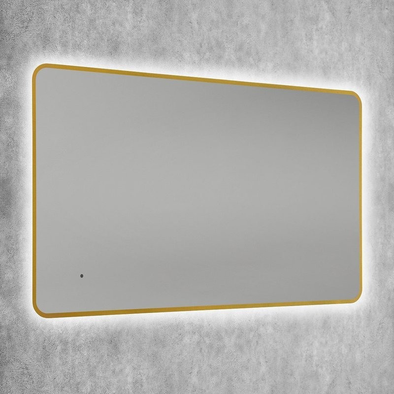 Зеркало Art&Max Siena S 60х100 золото, с LED-подсветкой, 6000К