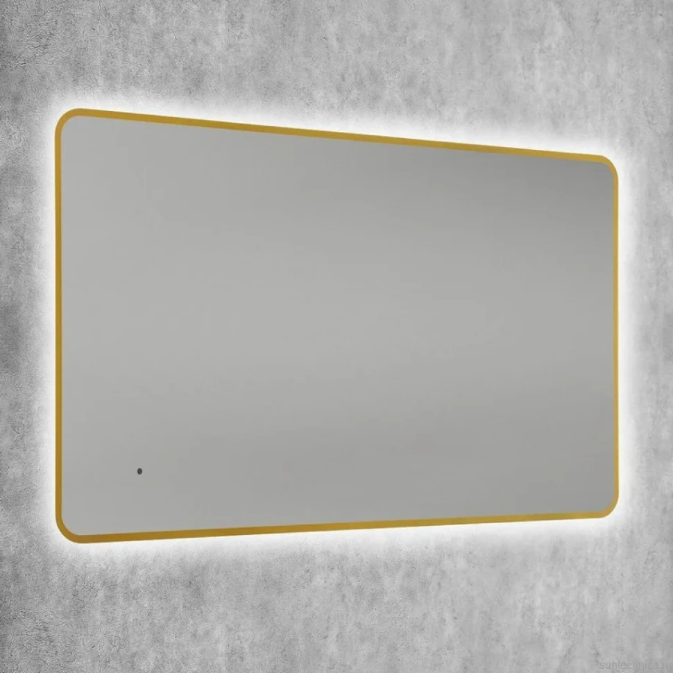 Зеркало Art&Max Siena S 60х100 золото, с LED-подсветкой, 6000К