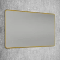 Зеркало Art&Max Siena S 60х100 золото, с LED-подсветкой, 6000К