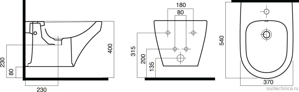 Биде подвесное AM.PM Inspire C503411WH глянцевое белое