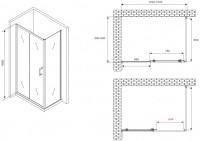 Душевой уголок Abber Schwarzer Diamant AG301505-S905 150x90, профиль хром, стекло прозрачное