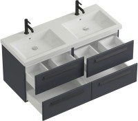 Мебель для ванной комнаты Cezares Eco 120 4 ящика, ручки матовые черные, grafito