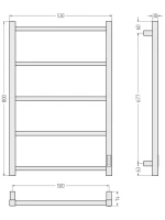 Полотенцесушитель электрический Стилье Формат 26 31526-8050 80x55 см, подключение справа, скрытое подключение справа, матовый черный, лесенка