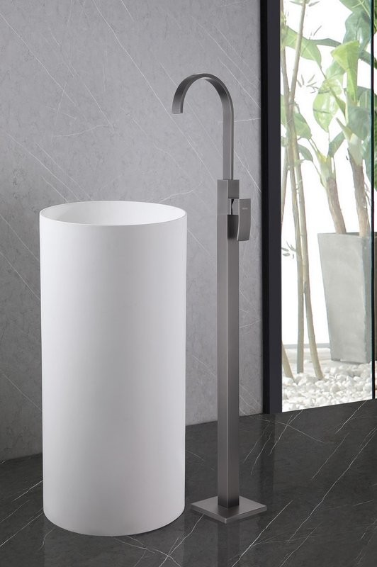 Напольный смеситель для раковины Abber Wasserfall AF8640NG С ВНУТРЕННЕЙ ЧАСТЬЮ, никель