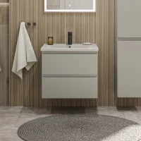 Тумба с раковиной SanStar Riana 60 подвесная, grey, раковина Миранда 60